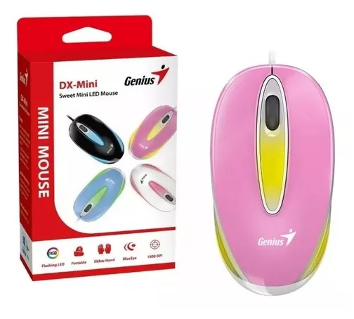 MOUSE USB DX-MINI WITH FLASHING LED ROSA GENIUS  31010025403